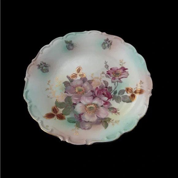 1940'S SCHUMANN - BAVARIAARZBERG DESERT ROSE 12 CHOP PLATE GERMANY